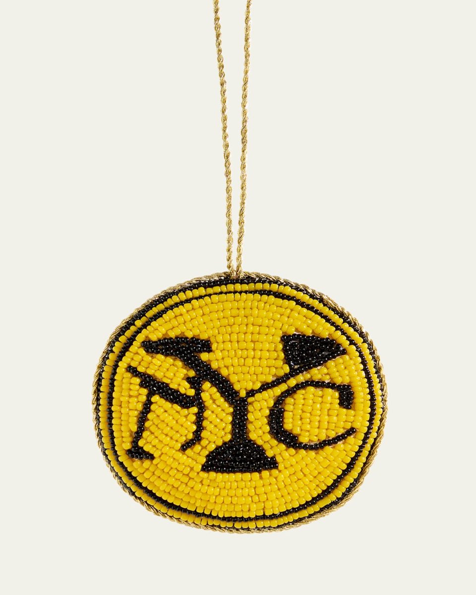 Beaded NYC Subway Token Christmas Ornament